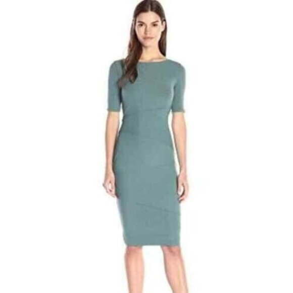 Bailey 44 Dresses & Skirts - Bailey 44 Teal Ribbed Bodycon Short Sleeve Labyrinth Dress Size Small